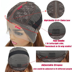 Clearance Body Wave Highlight Lace Front Wigs Human Hair 13X6 Hd T Lace Front Wigs Pre Plucked 4/27 Colored 180% Density HD Honey Blond Wigs for Black Women Ombre Transparent Lace Wig (18 Inch)