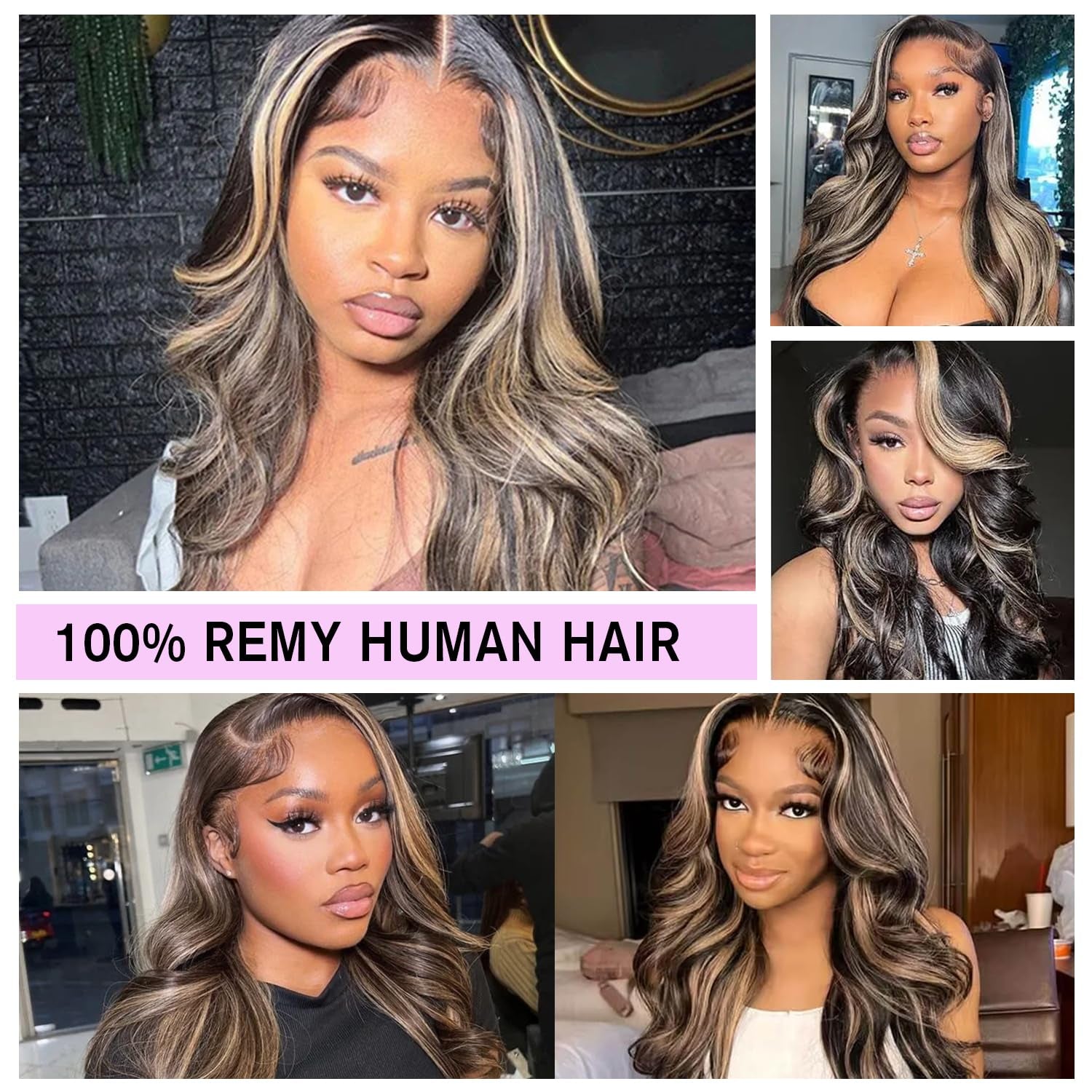 Ombre Lace Front Wig Human Hair Pre Plucked 1B/27 Highlight Lace Front Wig Human Hair with Baby 180 Density 13X4 Body Wave Colored Lace Front Wigs Human Hair Glueless Wigs 20 Inch